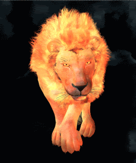 Gif animé lion orange